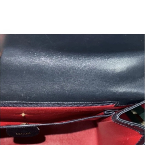 Gucci Trending Vintage Black Leather Crossbody Satchel Bag - Picture 11 of 12